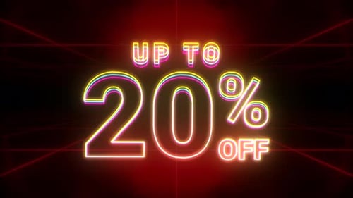 Animated Neon 20% Off Sale Promotion