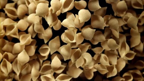 Dry Pasta Rises and Falls Filmed on a Highspeed Camera at 1000 Fps