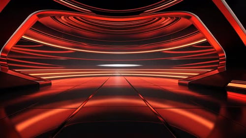 Red futuristic interior
