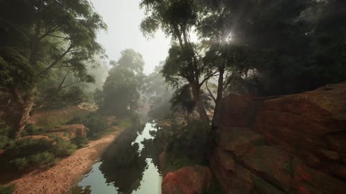 Site ancien d'exploration panoramique sereine avec un environnement paisible