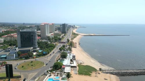 Maputo, Mozambique - The Breathtaking Coastal Scenery Highlights Sleek Modern Buildings and a Tranqu