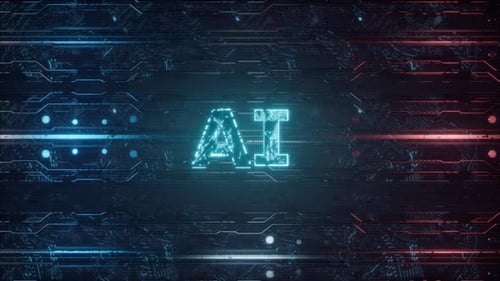 KI-Konzept mit leuchtendem Hintergrund digitaler Schaltungen