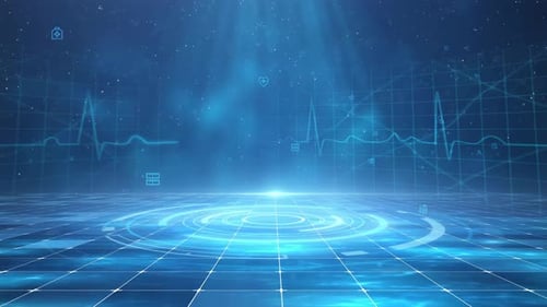 Futuristic Digital ECG Heartbeat Line Animation