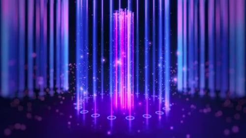 Kreisende Animation mit blauen glitzernden Lichtern