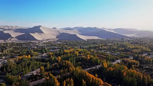 aerial view of the beautiful crescent moon spring