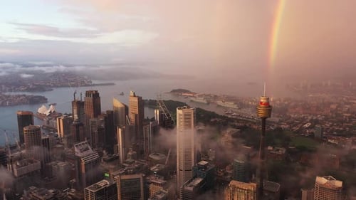 Sydney Rainbow Sunset Flight Sideways