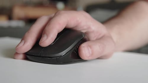 Hand Using Computer Mouse Scroll Wheel