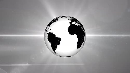 Spinning 3D Earth Globe with Elegant Light Ray Background