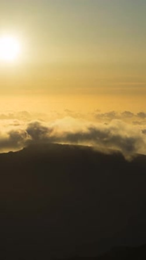 Pico Ruivo at Sunset Cloud Inversion Madeira Portugal Vertical Video