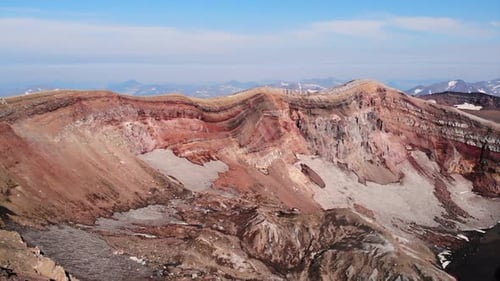 Aerial View of a Volcanic Crater Rim Media