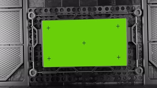 Animated Futuristic Mechanical Frame Green Screen Placeholder