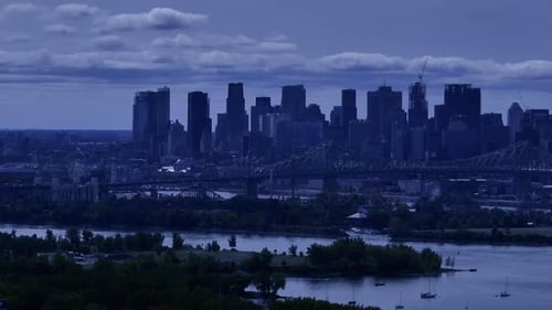 Quebec city of Montreal Aerial skyline