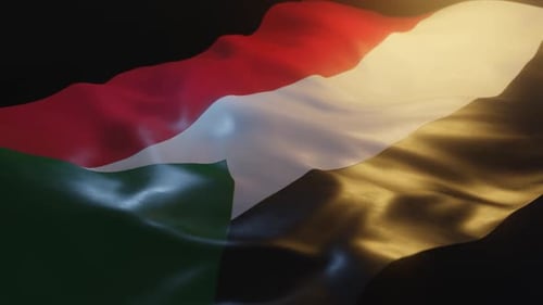 Realistic Waving Flag with Red White Green Stripes