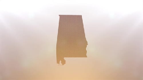 Digital Pixelated Map of Alabama Reveal