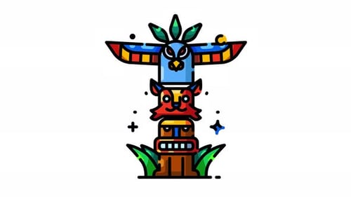 Modern Animated Totem Pole Icon Animation
