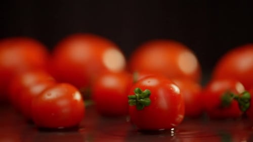 Close Up of Ripe Red Cherry Tomatoes