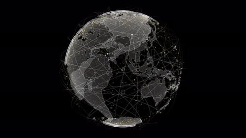 Futuristic Digital Globe Network Animation