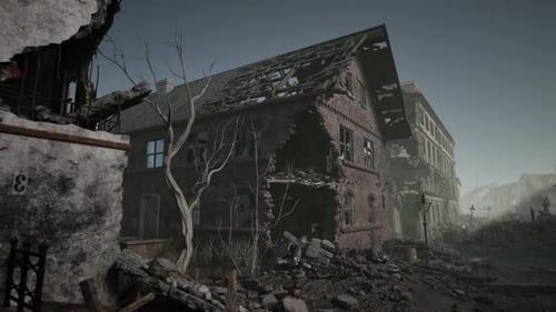 Abandoned Building With Rubble
