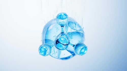 Abstract Water Molecule Animation with Fluid Drops