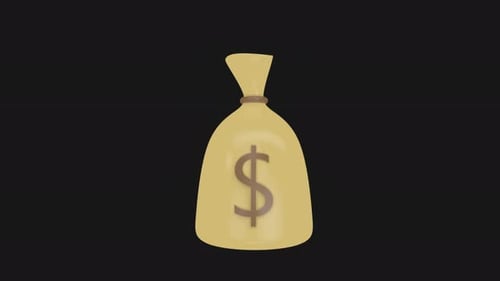 3D Animated Money Bag with Dollar Sign Icon