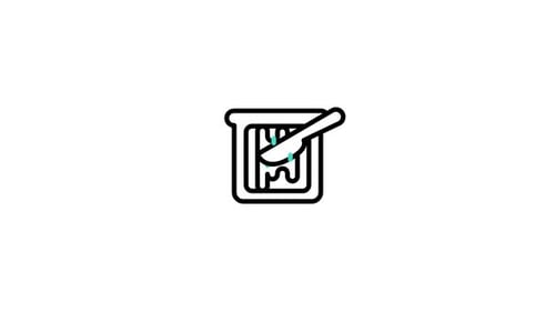 Flat Design Animated Toast with Butter Spreading Icon