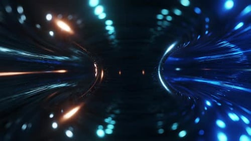 Abstract Futuristic Light Tunnel Loop Background