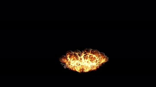 Large dust explosion long shot, on transparent background