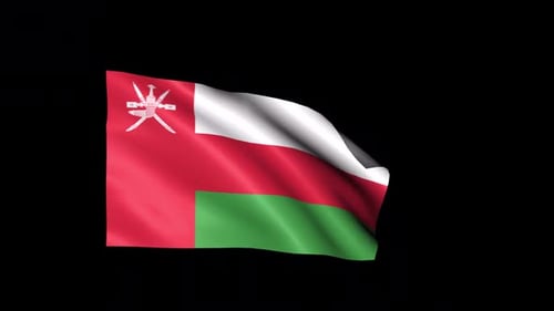 Oman National Flag Waving Seamless Loop Animation