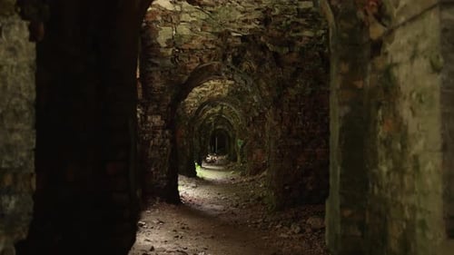 Ancient Stone Tunnel with Archway Concept of Ancient Building