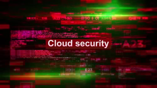 Glitch Code Data Revealing Cloud Security Title Animation