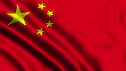 Seamless Loop of Waving Chinese Flag Animation