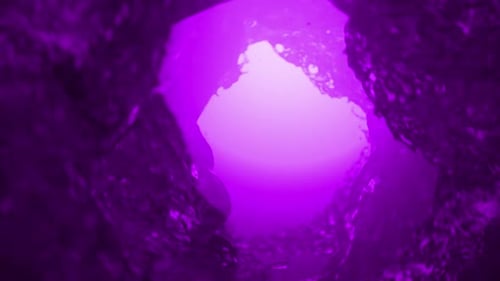 Purple water vortex forming a tunnel. 3d loop animation 4k