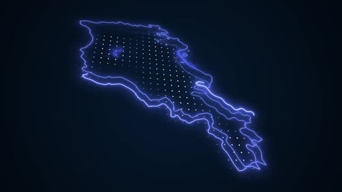 Neon Electric Map Outline Reveal