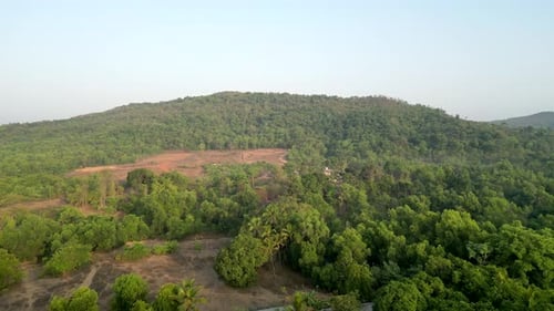 Early morning mountain and forest Drone shot Alibaug