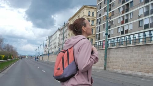 Woman Admire Budapest Architecture