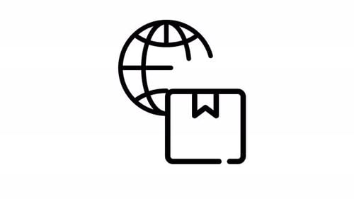 Minimalist Animated Global Package Delivery Icon