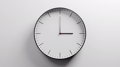 Close-Up Time-Lapse Seamless Loop Animation of Minimalistic Classic Wall Clock