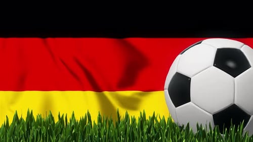 Soccer Background with Germany Flag 4K Looped