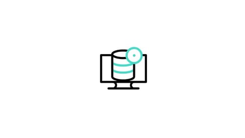 Flat Design Computer Monitor Database Add Icon Animation