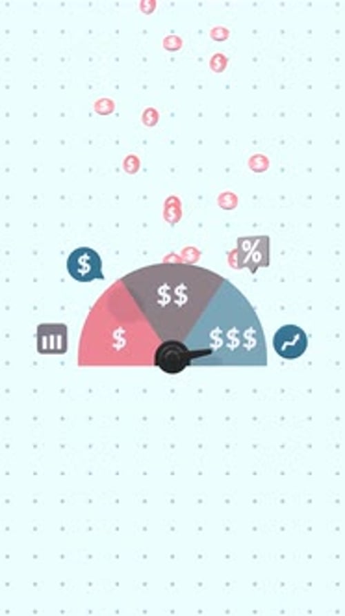 Vertical Animation Of A Money Meter Indicator Visualizing Financial Growth And Money Increase.