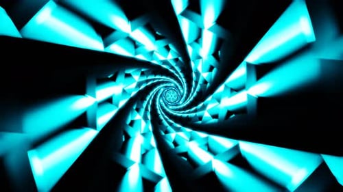rotating blue fantastic spiral line cyber tunnel vj loop