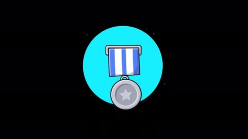 Modern Animated Medal Icon for Achievement and Awards