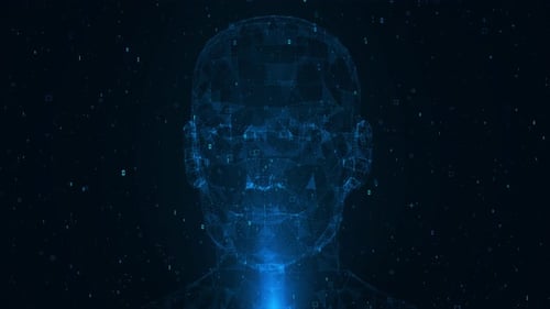 Human Face Abstract Digital Computing Animation 3D Artificial Intelligence Big Data Cyber Security