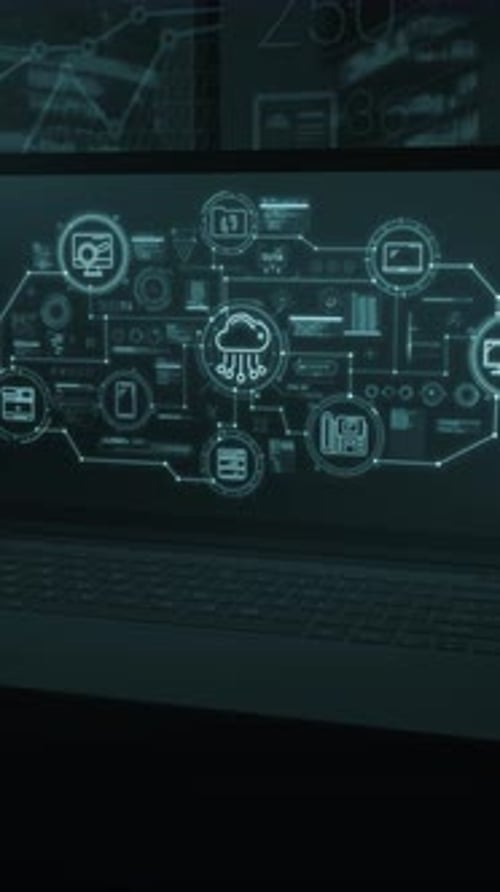 Futuristic Digital Data Network Connection Animation