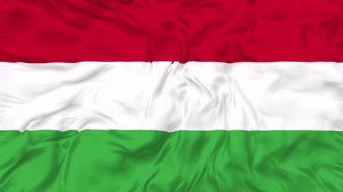 Waving Hungarian Flag Realistic Fabric Animation