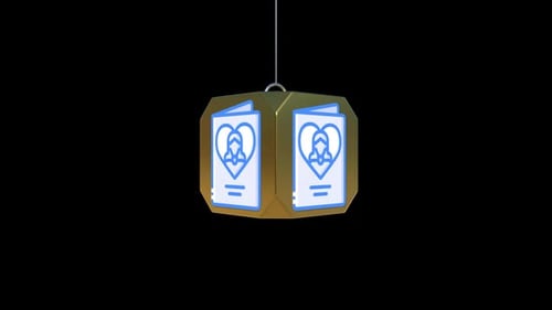 Rotating Golden 3D Icon Card for Medical and Love Themes