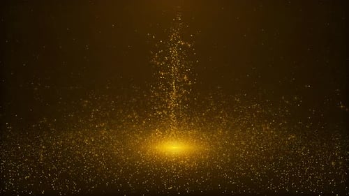 Elegant Golden Glitter Particles Rising for Awards