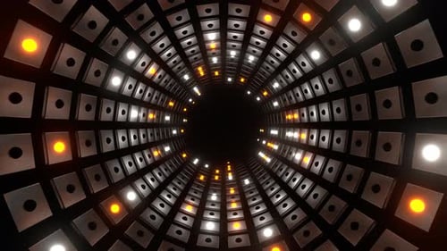Orange And White Strobe Square Elements Tunnel Background Vj Loop In 4K