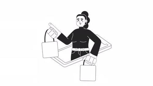 Animated Bw Online Shopaholic