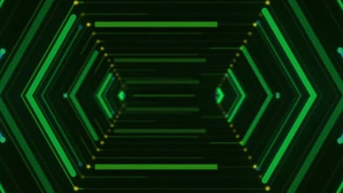 4K Futuristic Technology Light Tunnel Loopable Animation Black Background